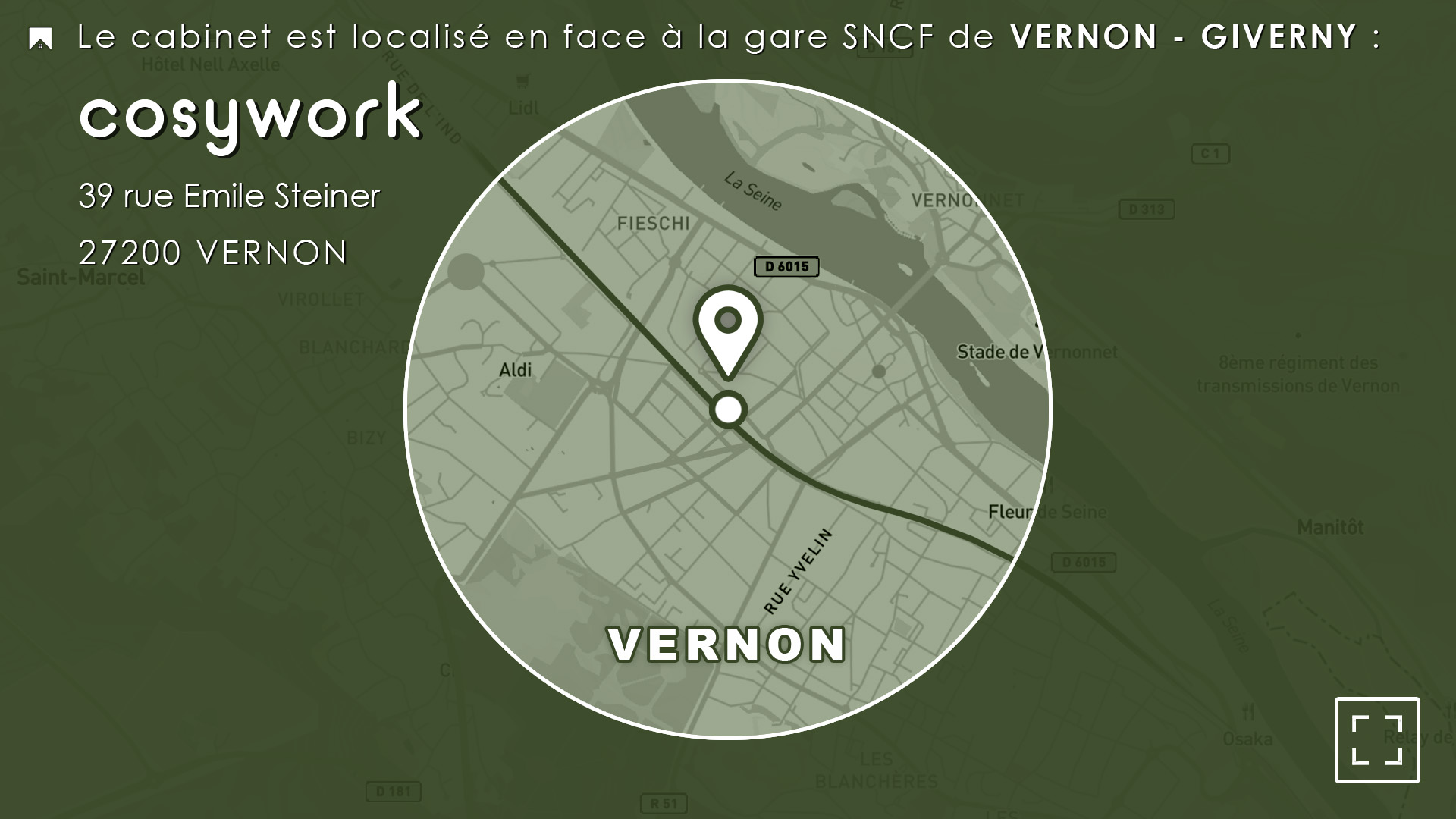 Localisation du cabinet à Vernon - Google Maps